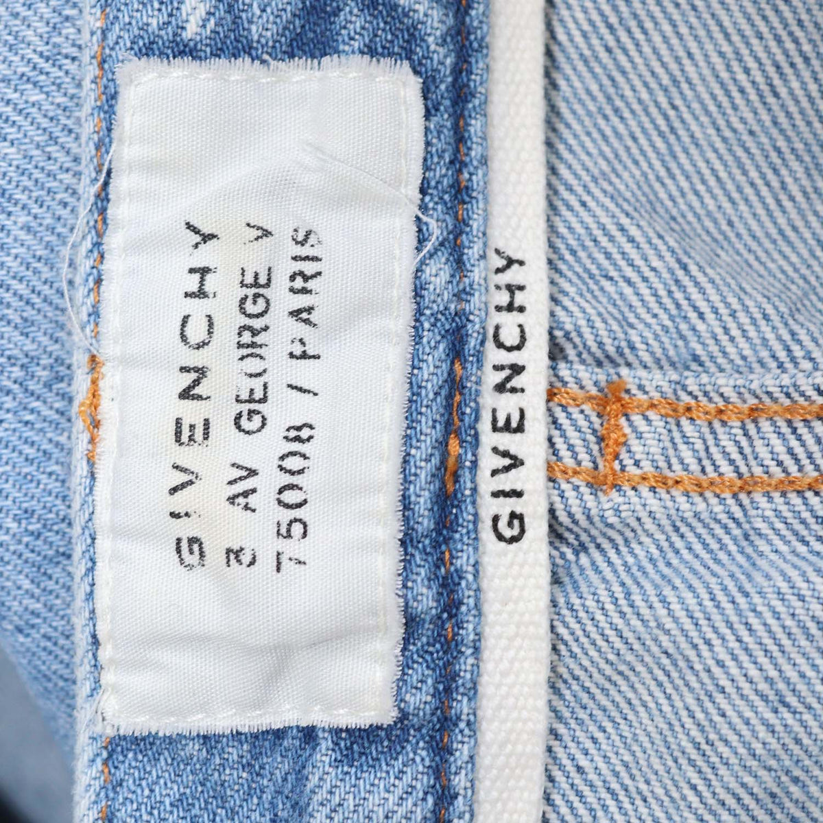 Givenchy Blue Denim Distressed Straight Leg Pants