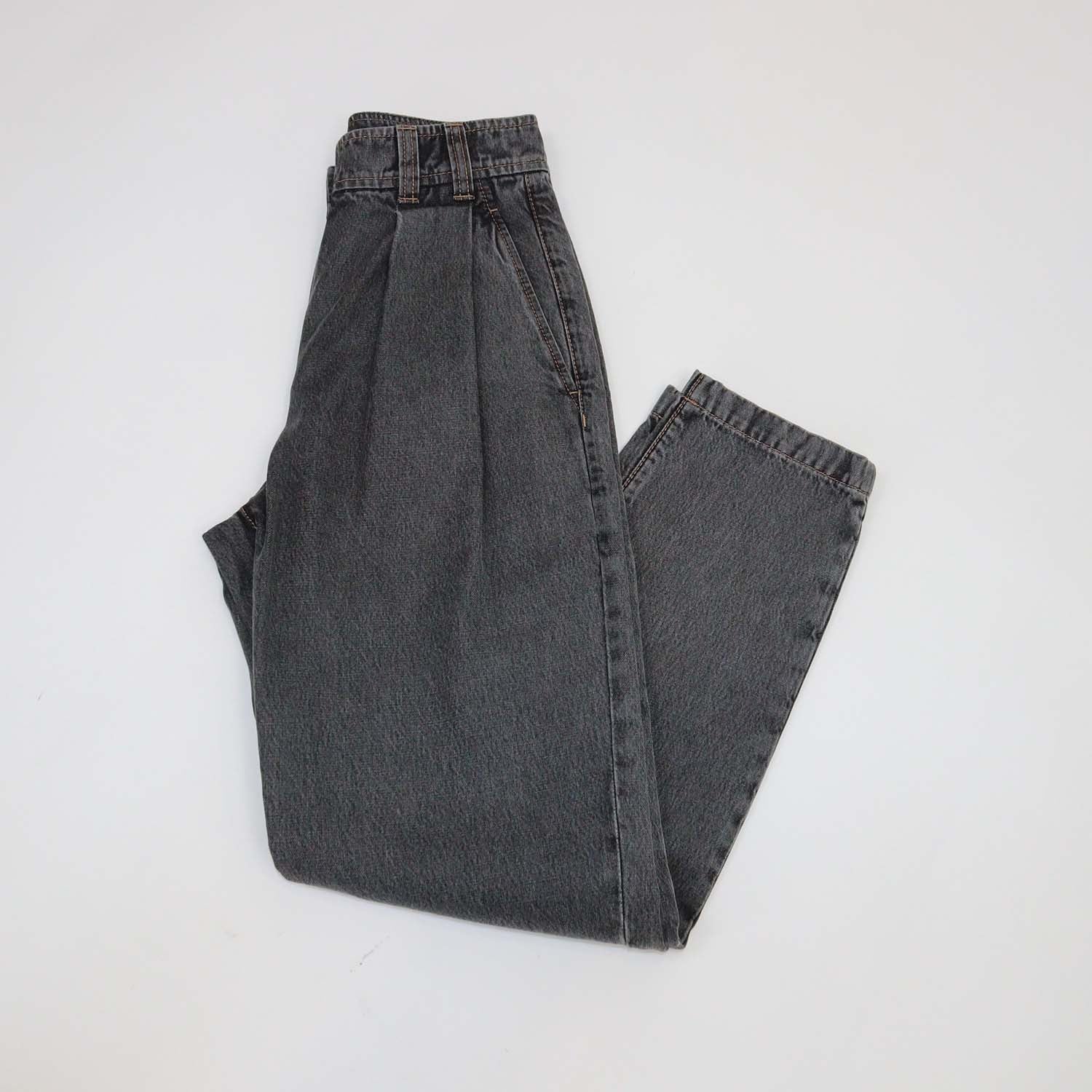 Brunello Cucinelli Black Denim Pleated Pants