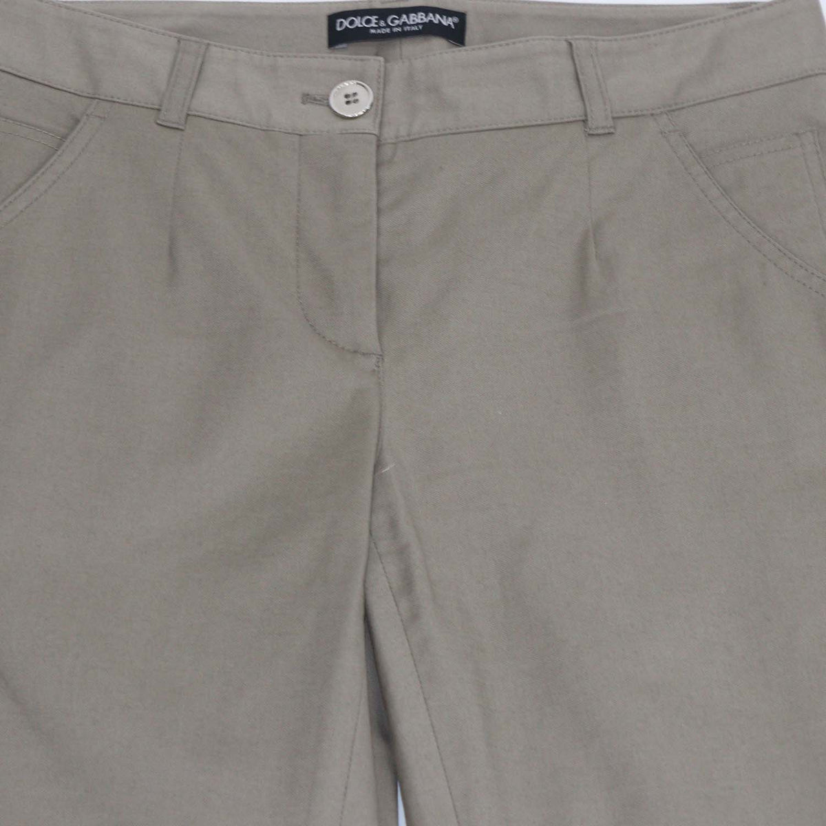 Dolce & Gabbana Khaki Cotton Slim Fit Pants