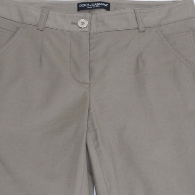 Dolce & Gabbana Khaki Cotton Slim Fit Pants