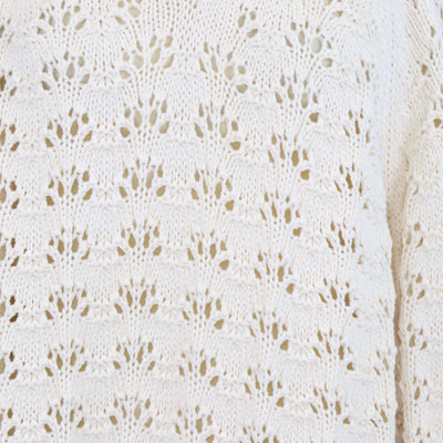 Simone Rocha Beige Crochet Cotton Knit V Neck Sweater