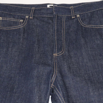 Christian Dior Dark Blue Denim Oblique Cuffed Hem Pants