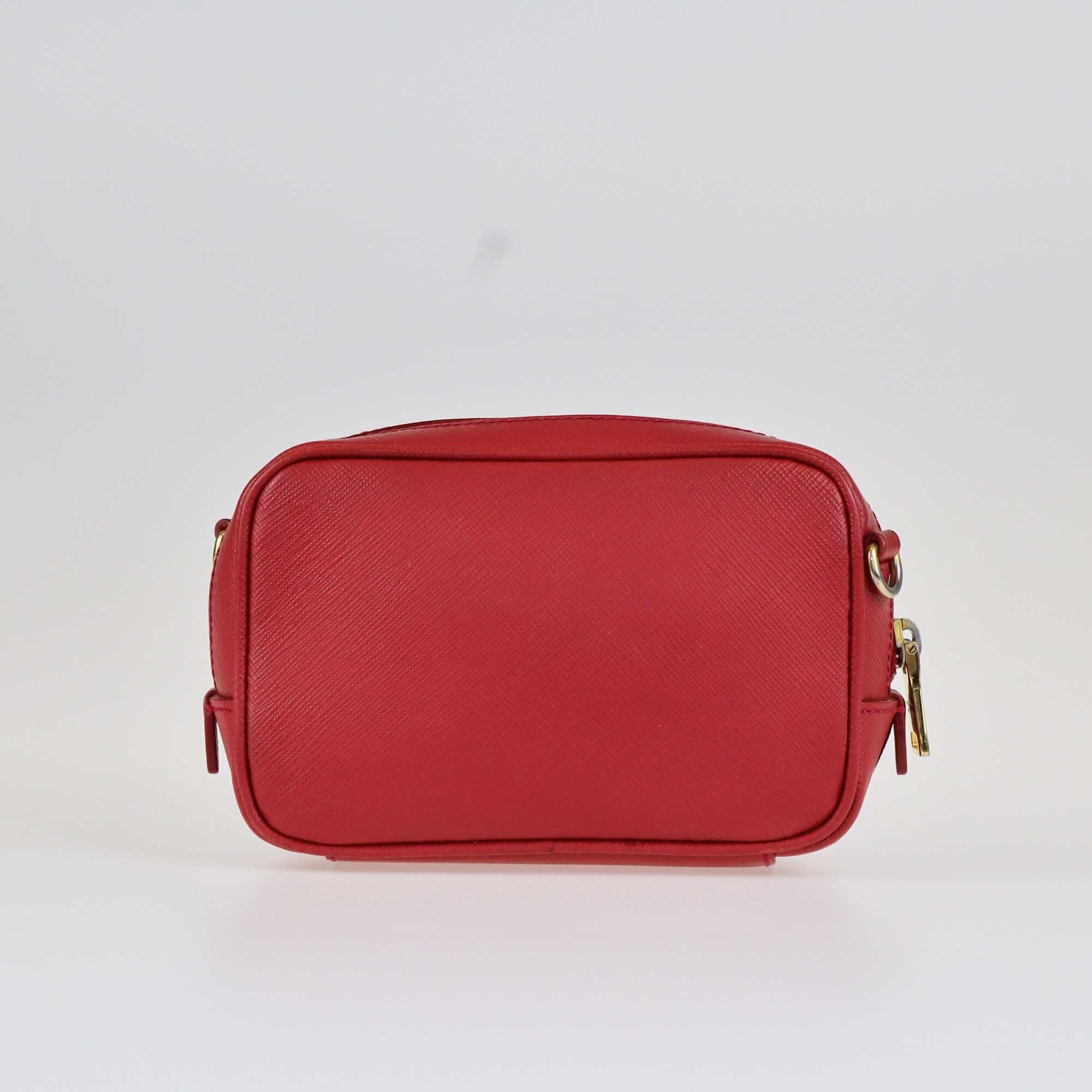 Prada Red Saffiano Mini Camera Crossbody Bag Bags Prada 