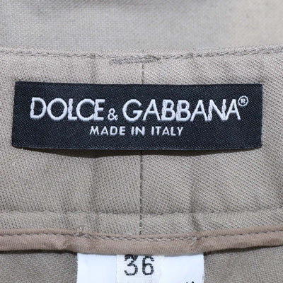 Dolce & Gabbana Khaki Cotton Slim Fit Pants