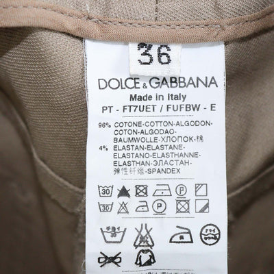 Dolce & Gabbana Khaki Cotton Slim Fit Pants