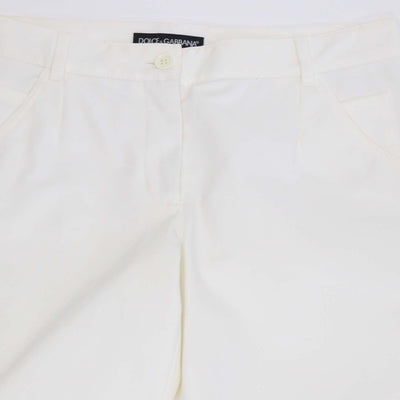 Dolce & Gabbana White Cotton Slim Fit Pants