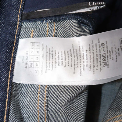 Christian Dior Dark Blue Denim Oblique Cuffed Hem Pants