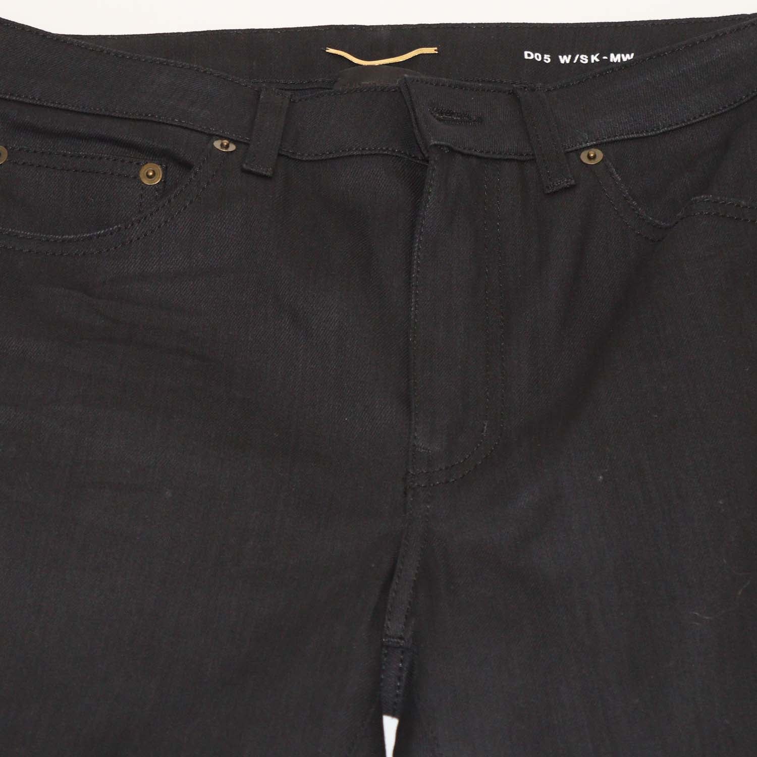 Saint Laurent Black Cotton Straight Leg Jeans