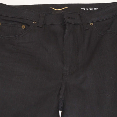 Saint Laurent Black Cotton Straight Leg Jeans