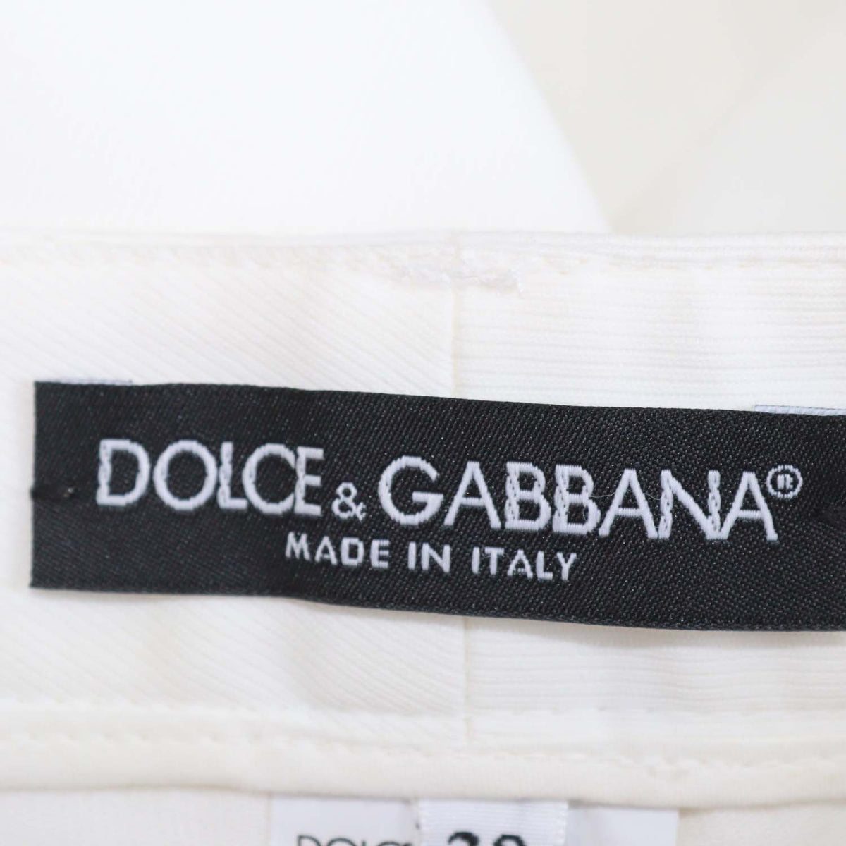 Dolce & Gabbana White Cotton Slim Fit Pants