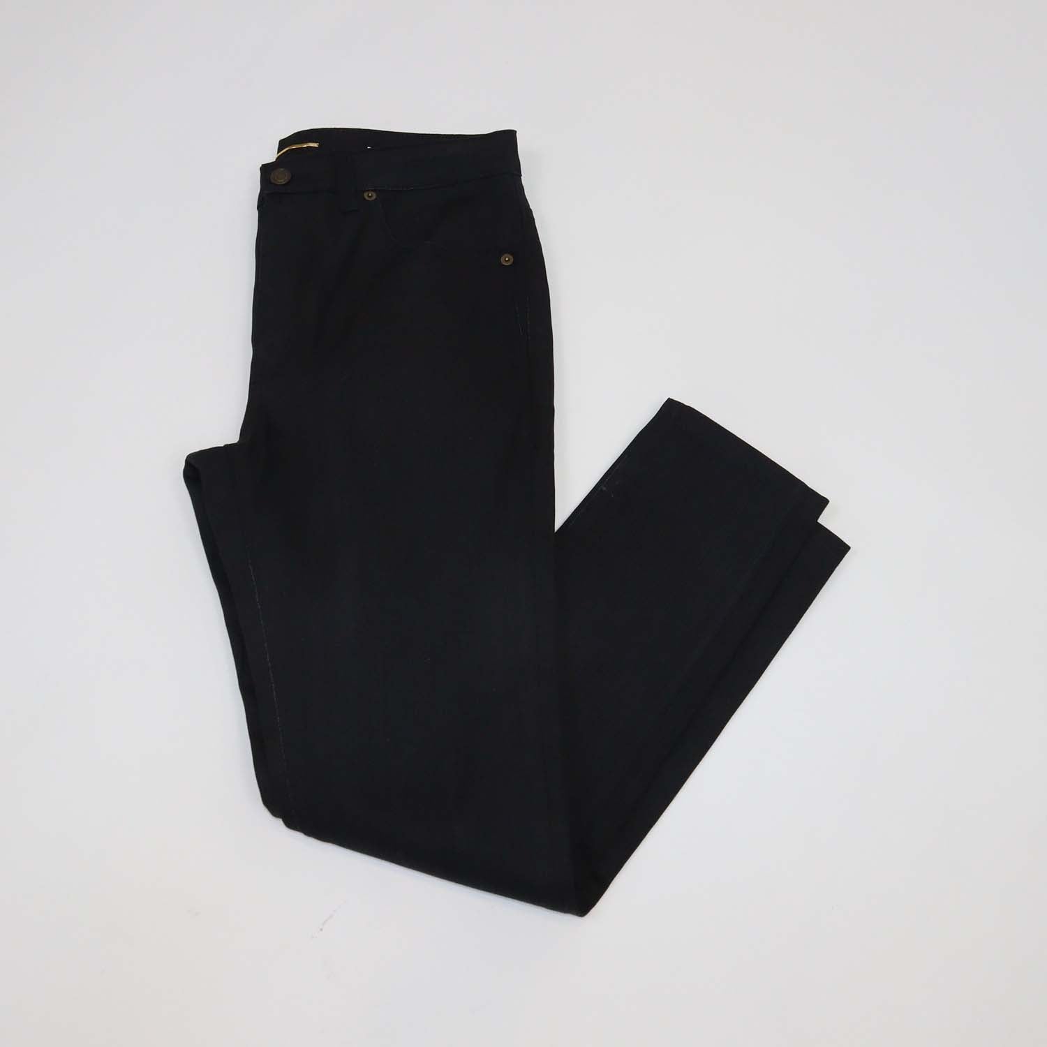 Saint Laurent Black Cotton Straight Leg Jeans