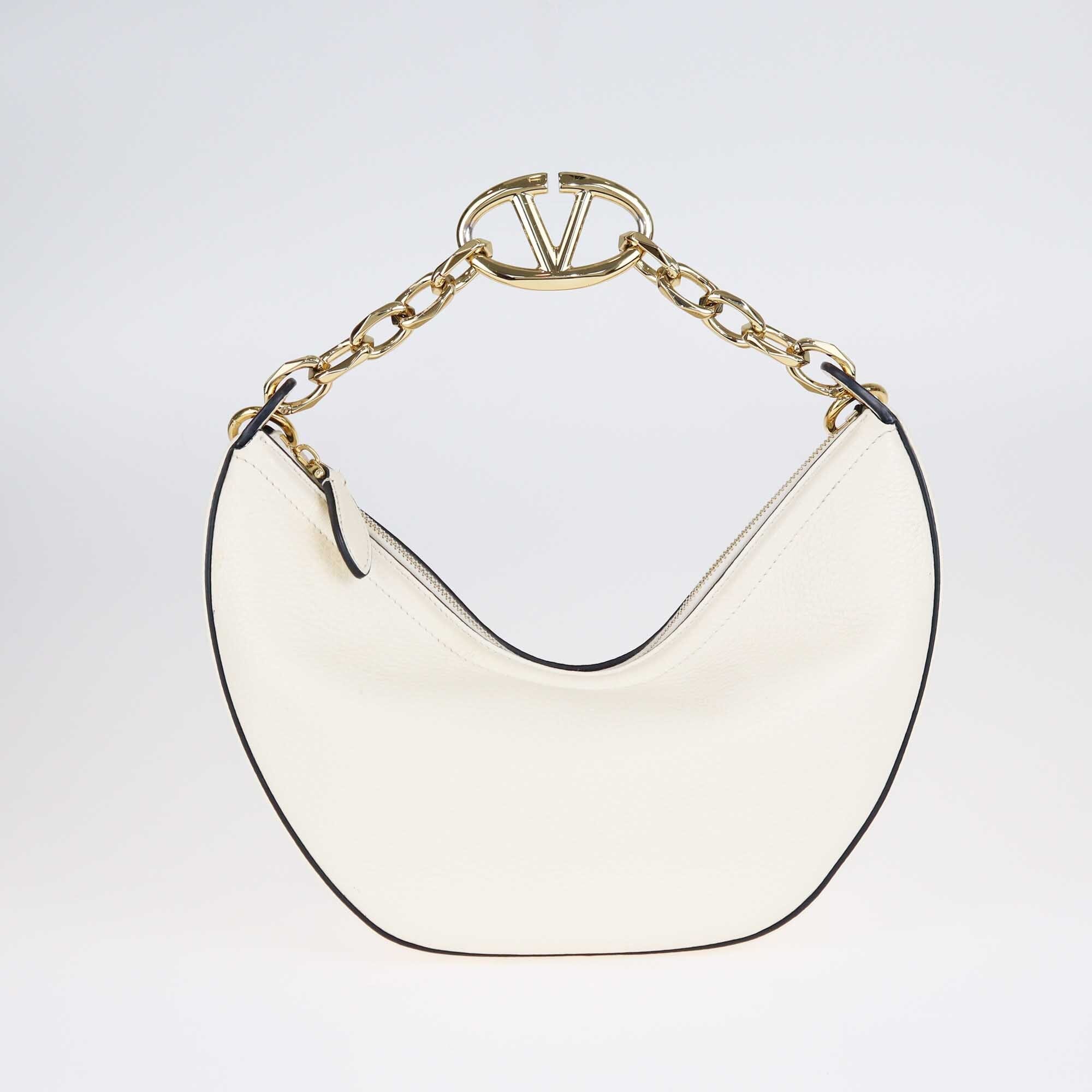 Valentino Ivory Small VLogo Moon Hobo Bags Valentino 