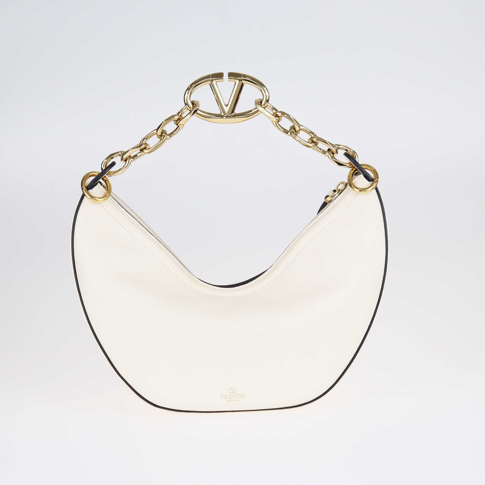 Valentino Ivory Small VLogo Moon Hobo Bags Valentino 