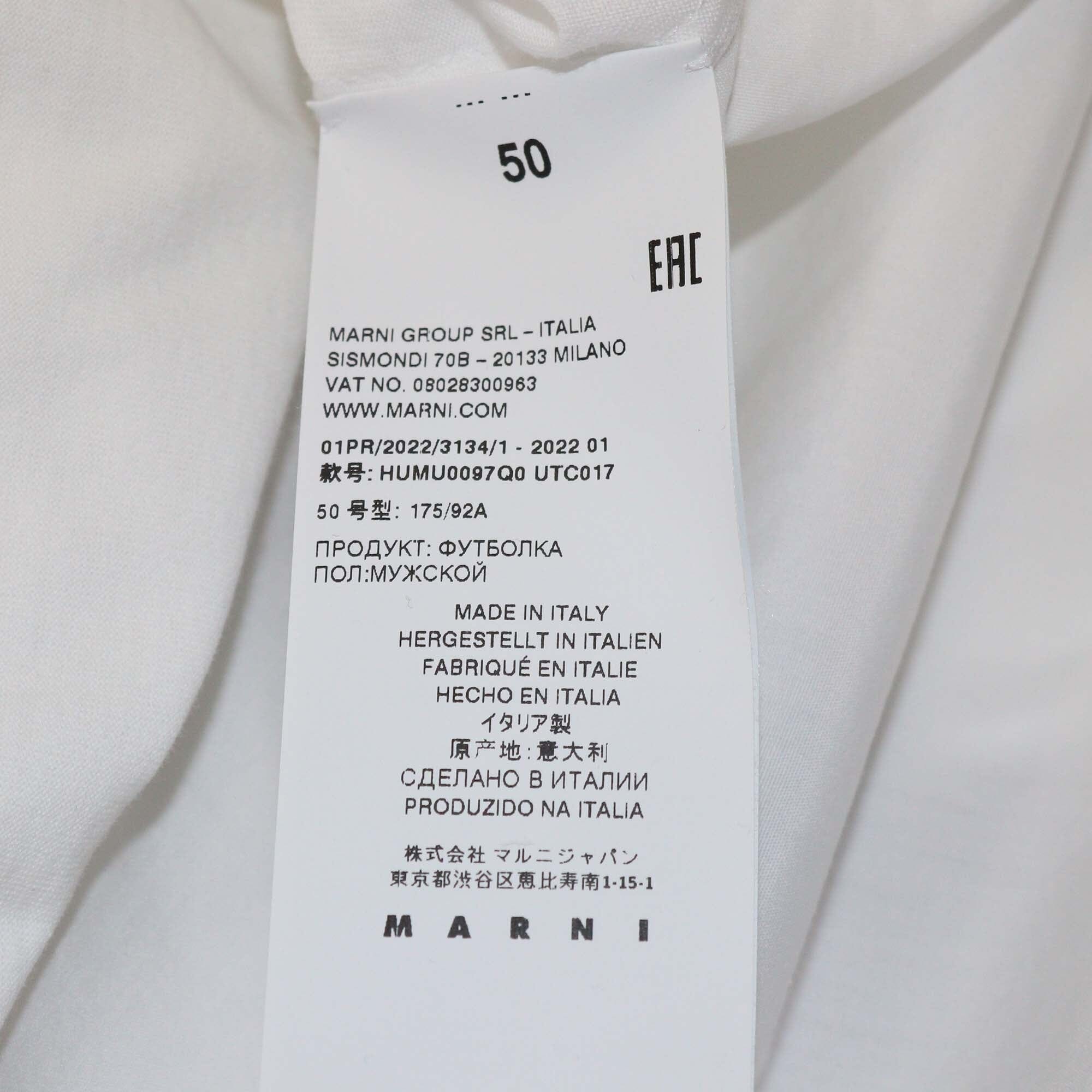 Marni White Crew Neck Long Sleeve Shirt Womens Marni 