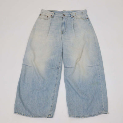 R13 Toni Blue Denim Crop Wide Leg Pants