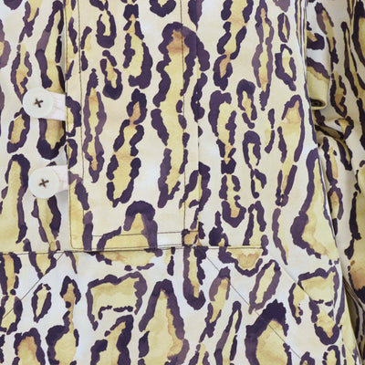 Nackiye Yellow/Brown Cotton Leopard Print Fisherman Coat