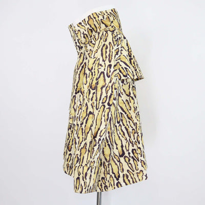 Nackiye Yellow/Brown Cotton Leopard Print Fisherman Coat
