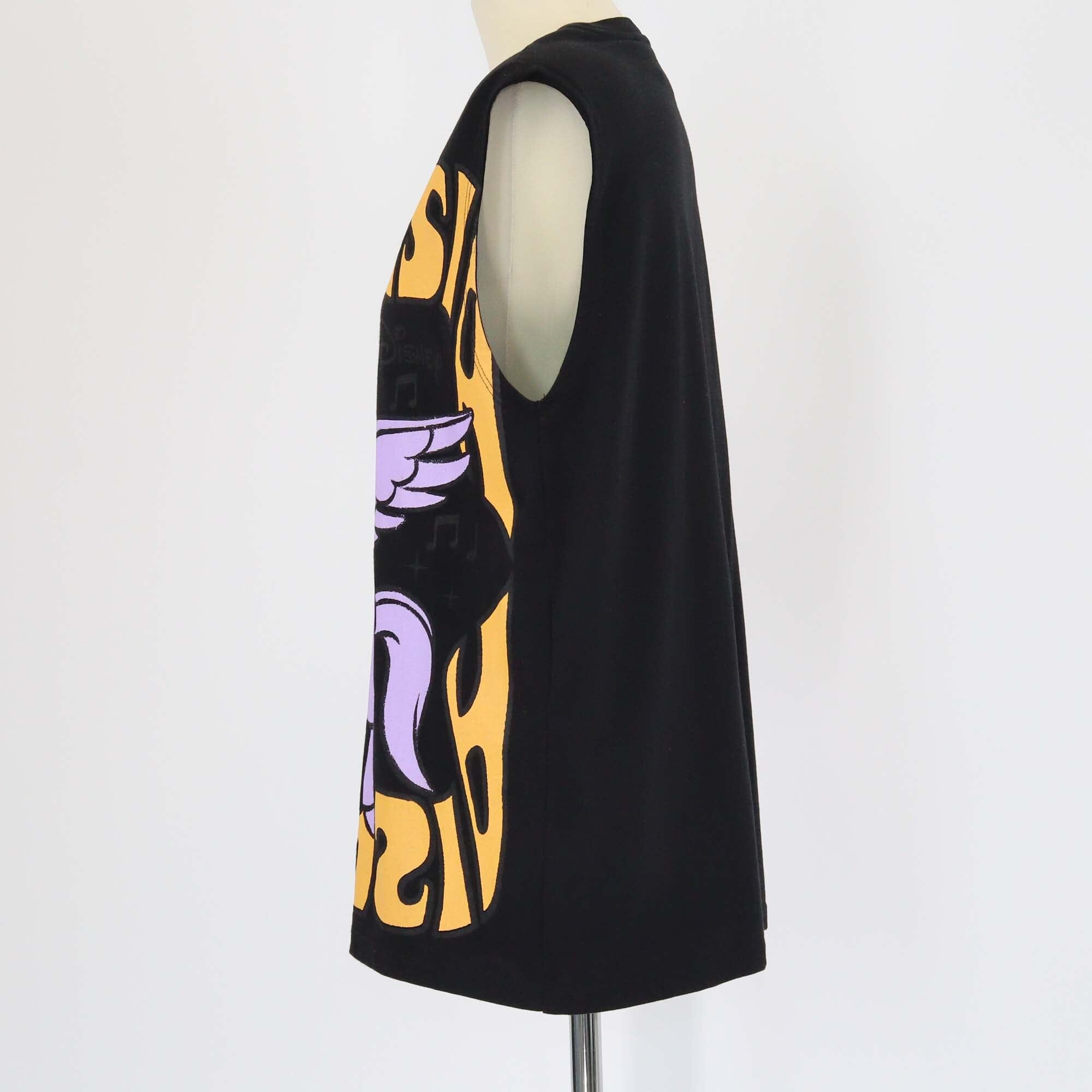 Stella McCartney x Disney Black Fantasia Print Shoulder Padded Sleeveless Shirt Womens Stella McCartney x Disney 