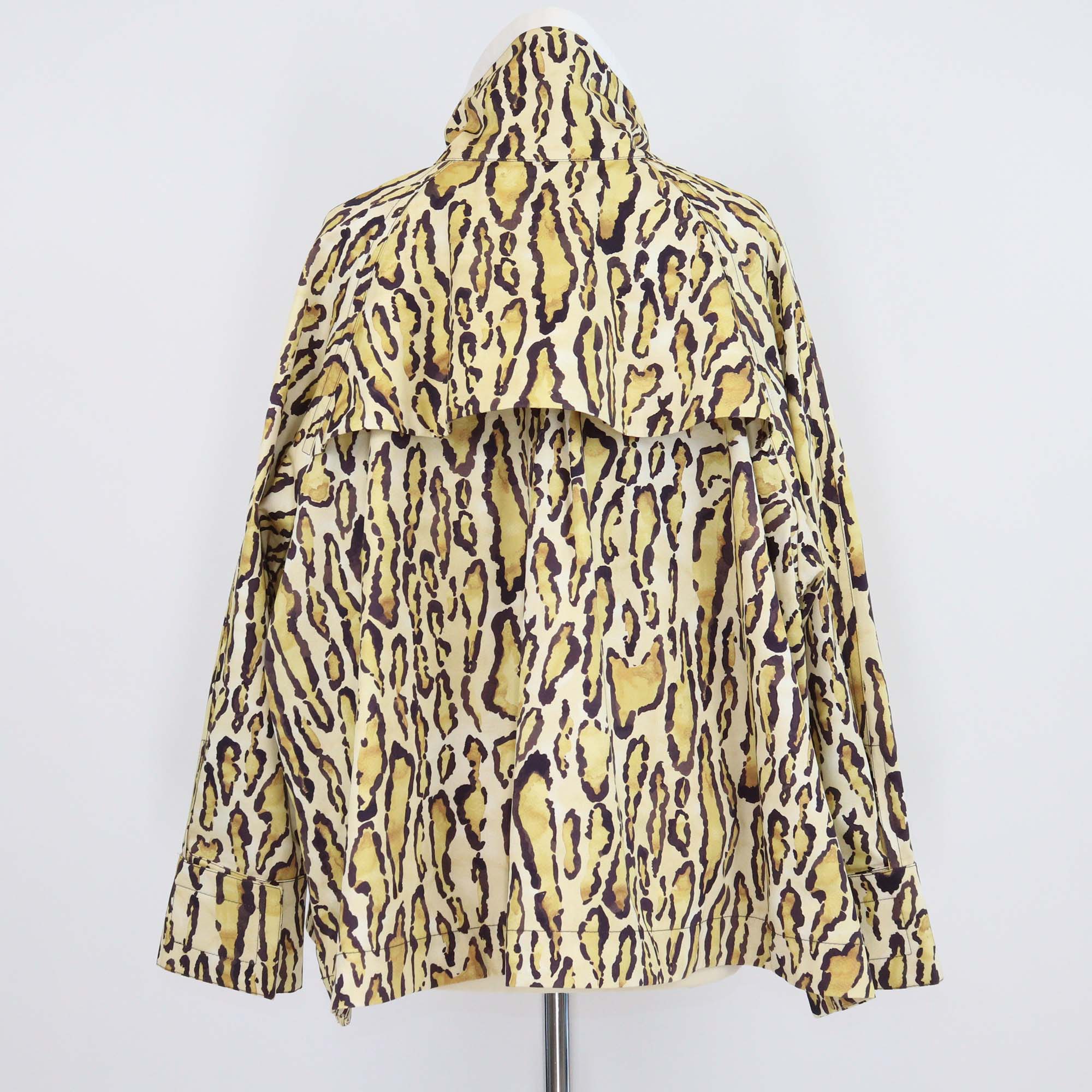 Nackiye Yellow/Brown Cotton Leopard Print Fisherman Coat