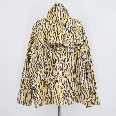 Nackiye Yellow/Brown Cotton Leopard Print Fisherman Coat