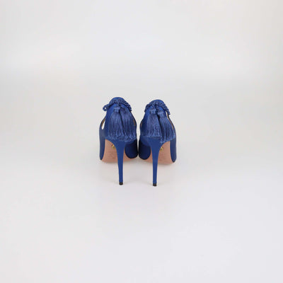 Aquazzura Blue Satin Forever Marilyn Pumps