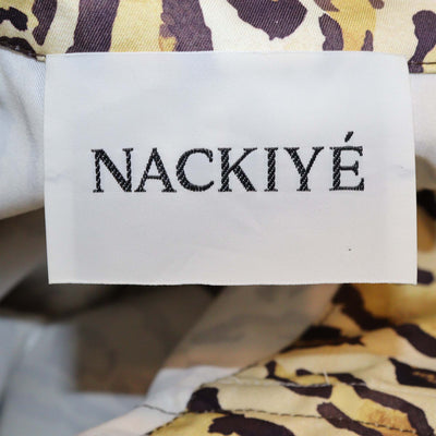 Nackiye Yellow/Brown Cotton Leopard Print Fisherman Coat