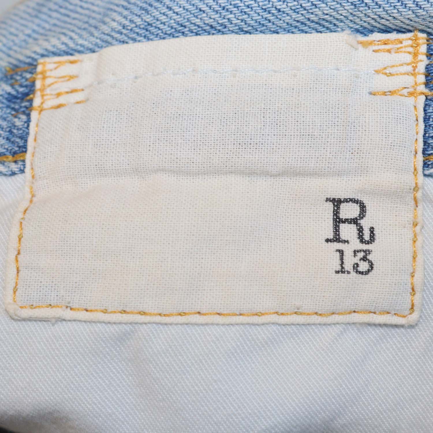 R13 Toni Blue Denim Crop Wide Leg Pants