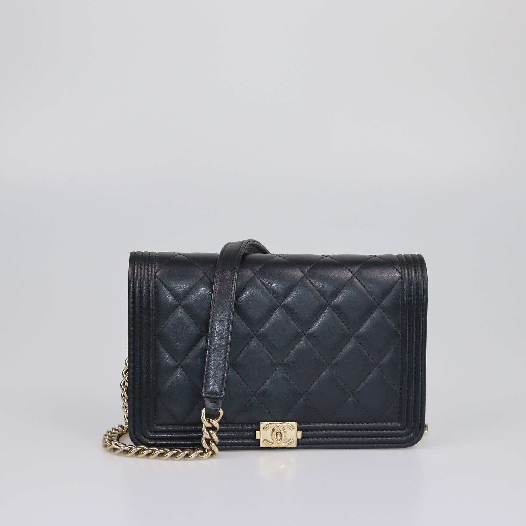 Chanel Lambskin Boy Wallet On Chain Womens Chanel 