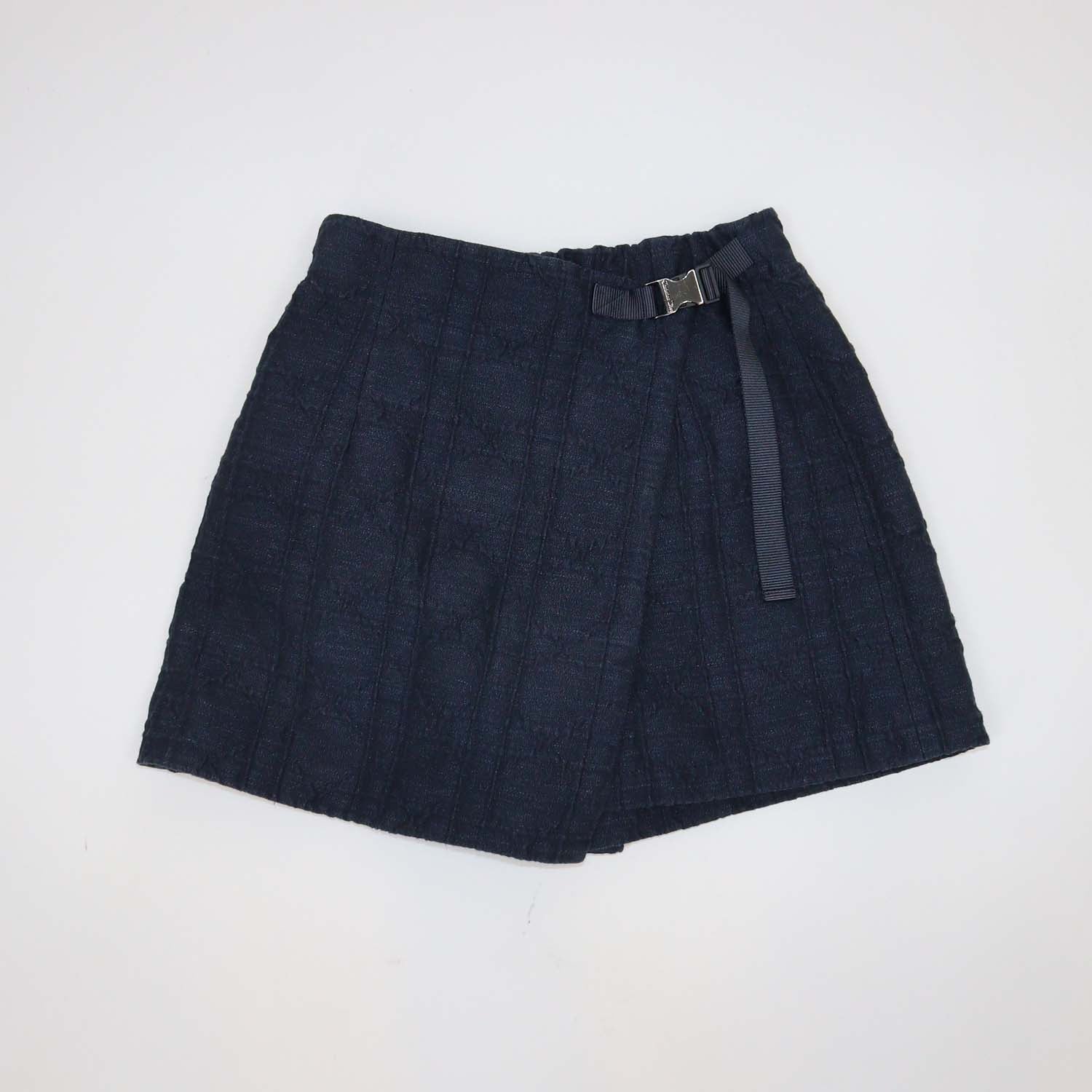Christian Dior Navy Blue Blend Cotton Cannage Wrap Mini Short