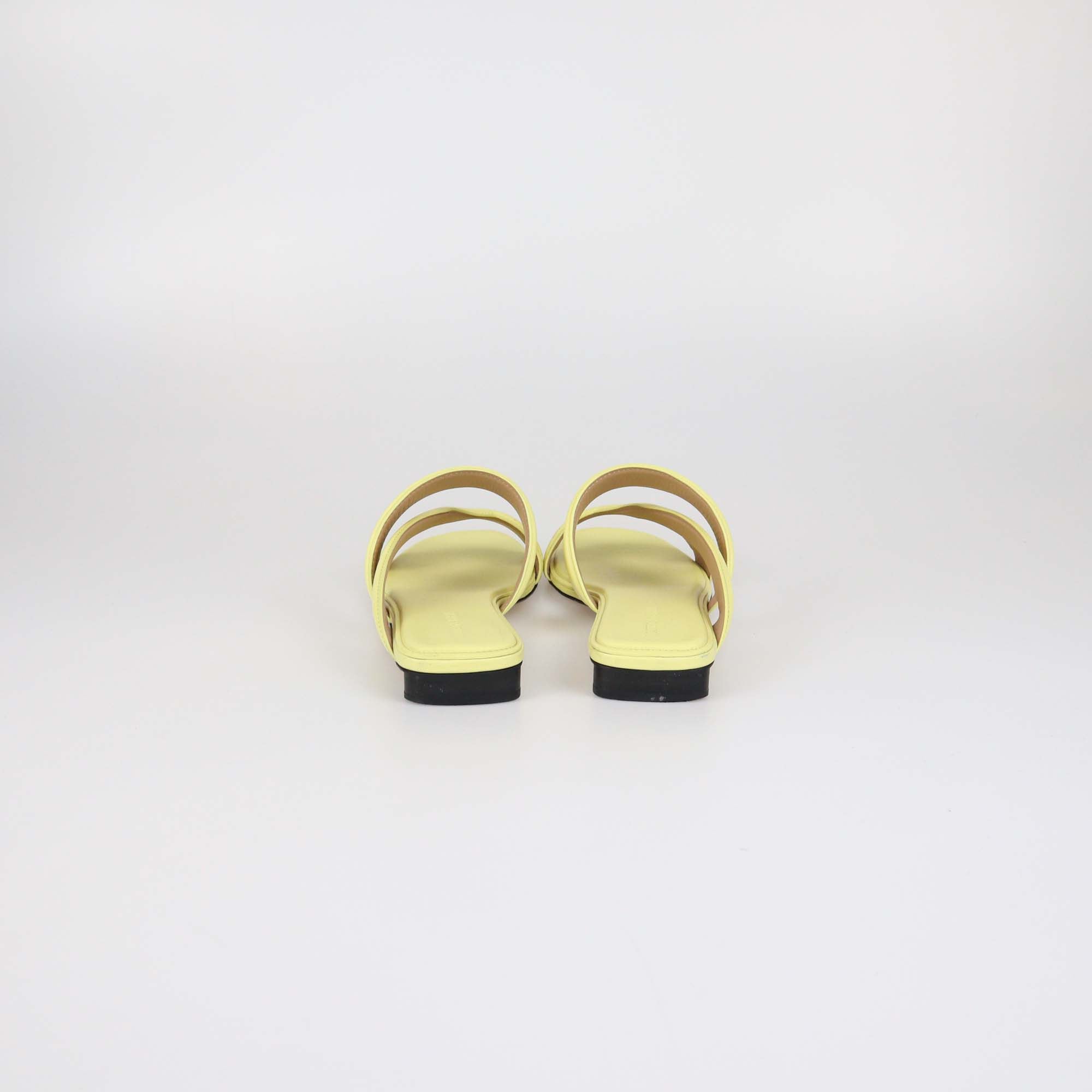 Bottega Veneta Lime Leather The Band Flat Slide