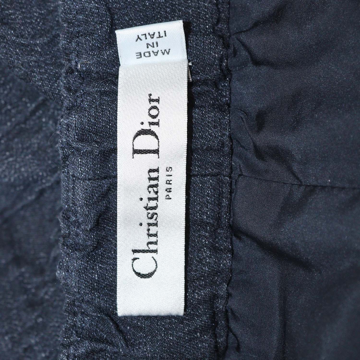 Christian Dior Navy Blue Blend Cotton Cannage Wrap Mini Short