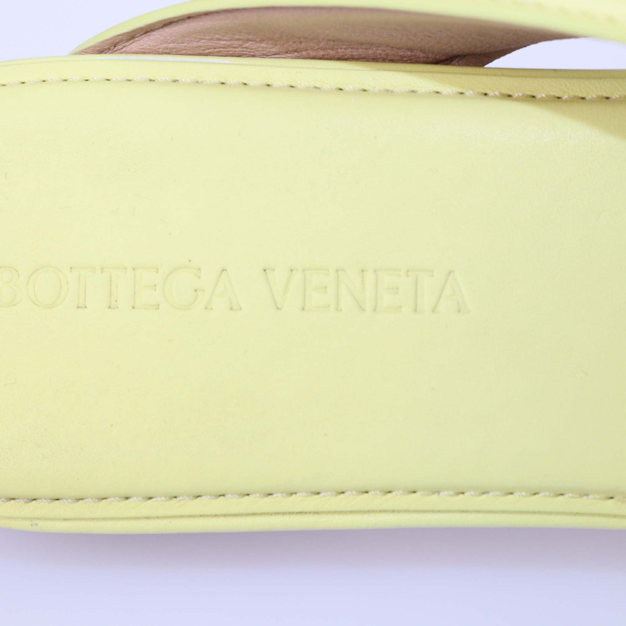Bottega Veneta Lime Leather The Band Flat Slide