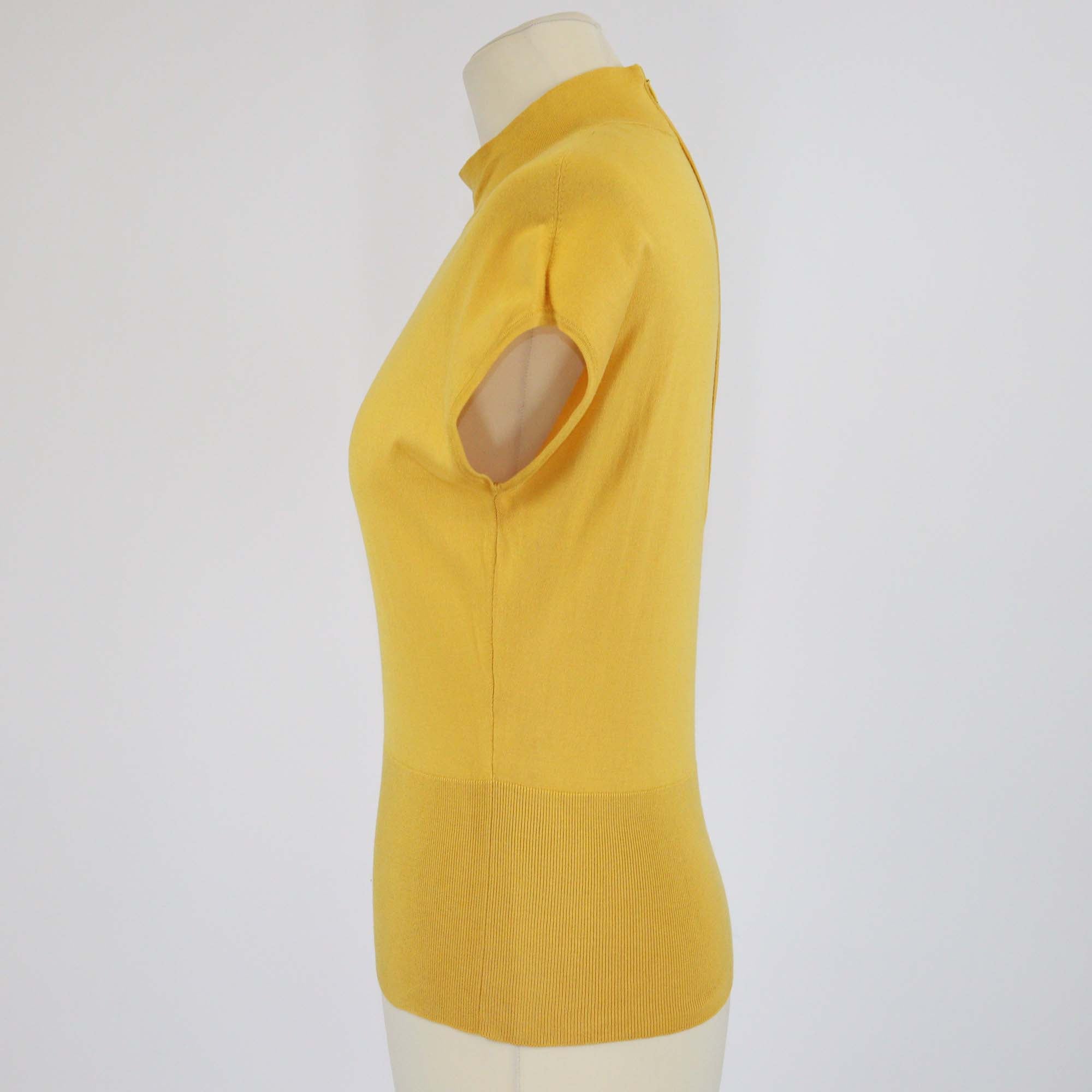 Dolce & Gabbana Yellow Silk Knitted Sleeveless Top