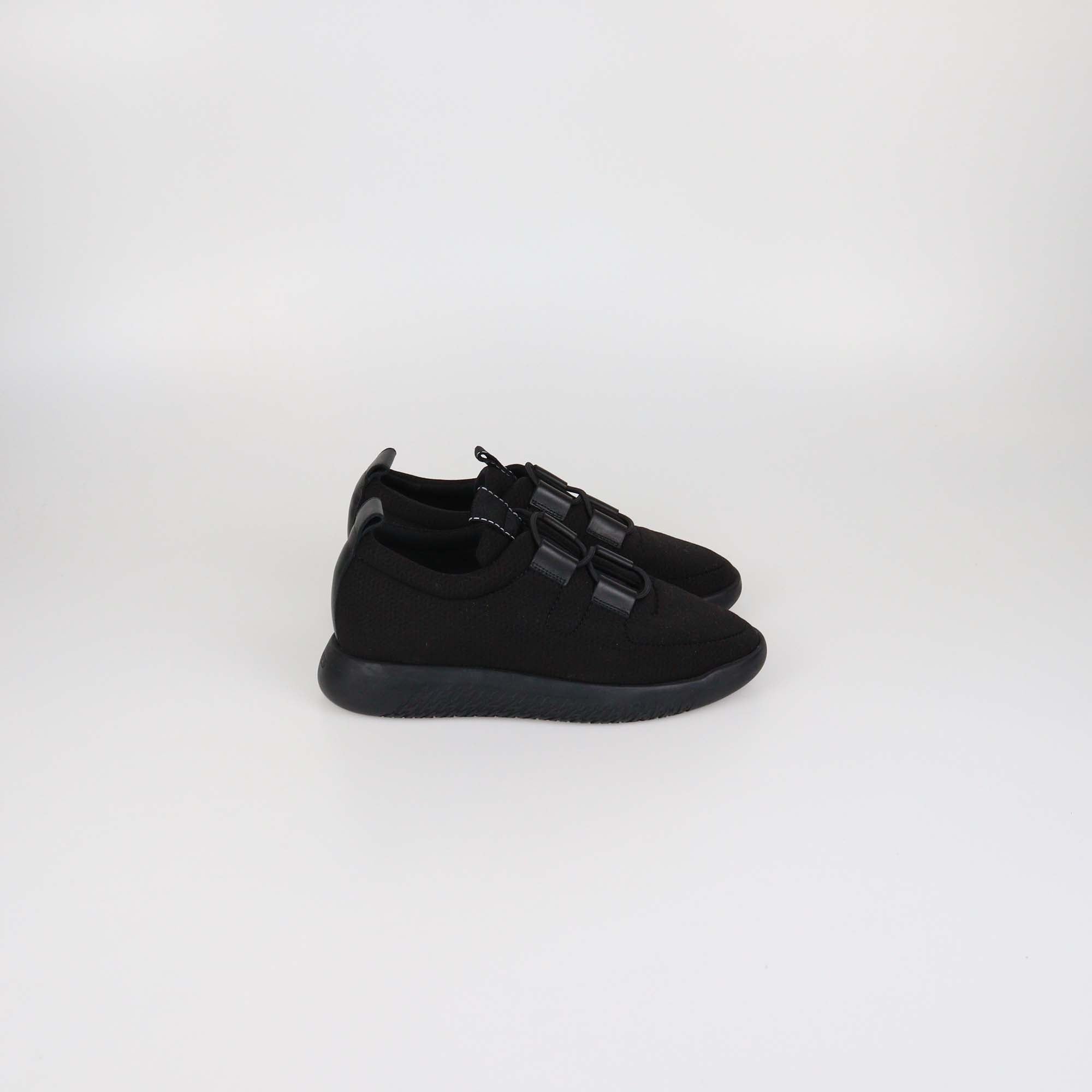 Hermes Black Mesh Technical Fabric Team Sneakers