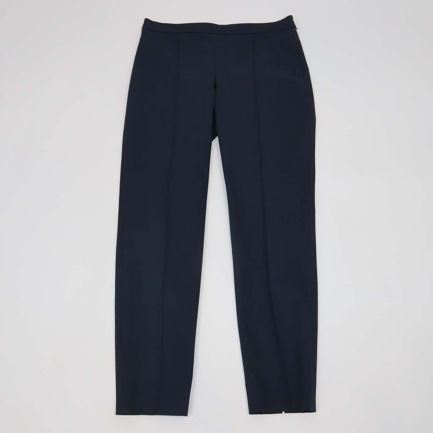Loro Piana Navy Cotton Blend Straight Leg Trousers