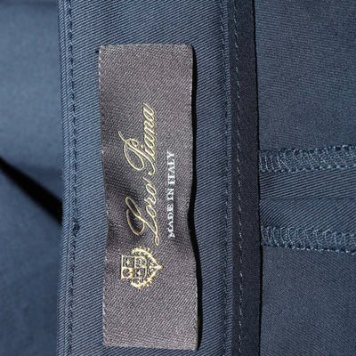 Loro Piana Navy Cotton Blend Straight Leg Trousers