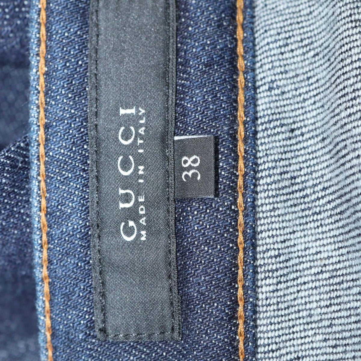 Gucci Dark Blue Denim Chain Detail Skinny Pants