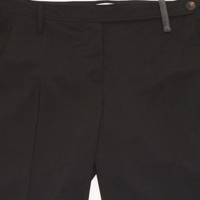 Brunello Cucinelli Black Wool Blend Straight Leg Pants