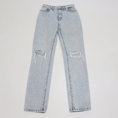 Alexander Wang Light Blue Denim Distressed High Waist Pants
