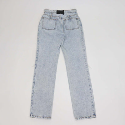 Alexander Wang Light Blue Denim Distressed High Waist Pants