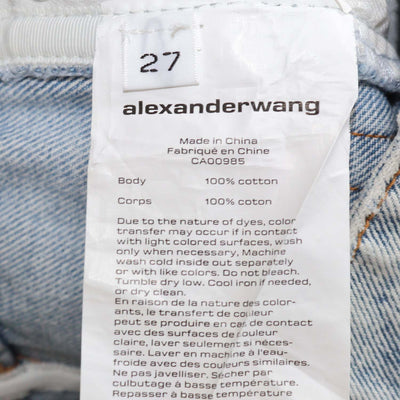 Alexander Wang Light Blue Denim Distressed High Waist Pants