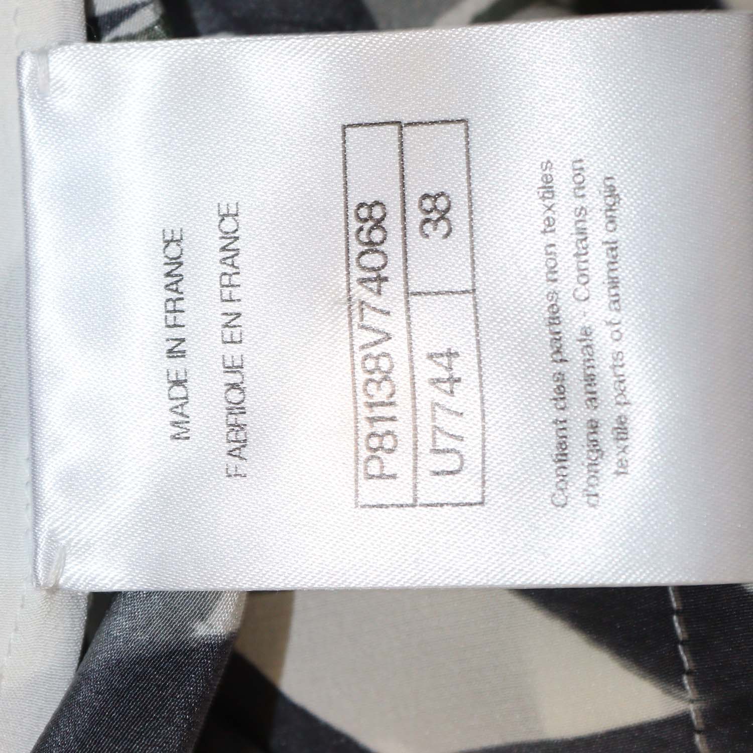 Chanel White/Black Silk Printed Wide Leg Pants