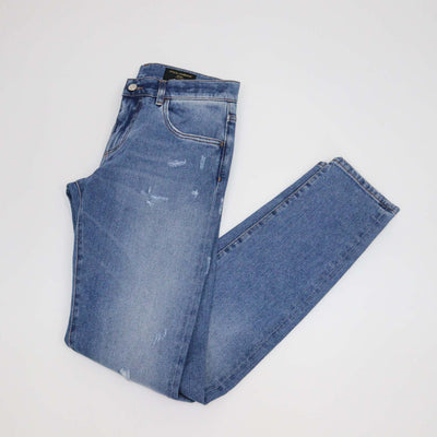 Dolce & Gabbana Blue Washed Denim Distressed Skinny Pants