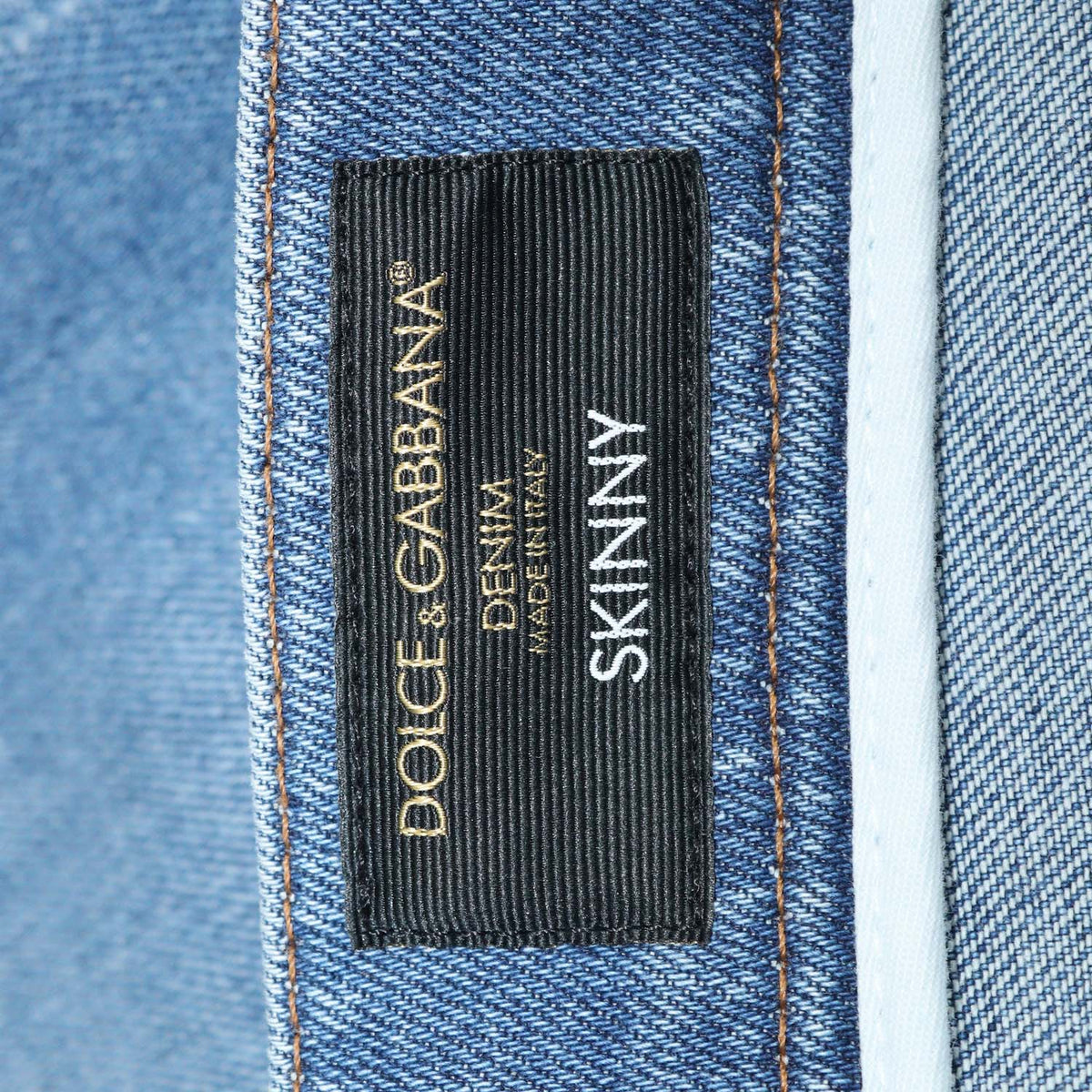 Dolce & Gabbana Blue Washed Denim Distressed Skinny Pants
