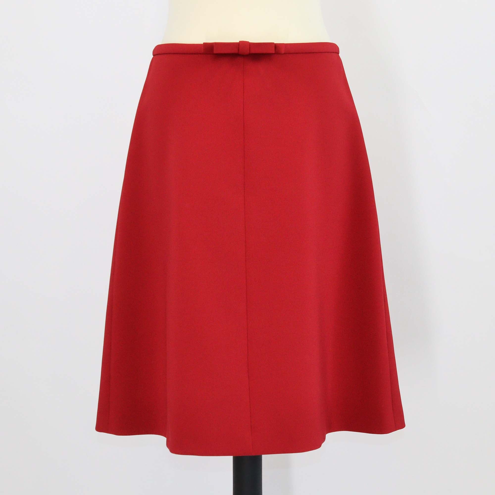 RED Valentino Red Fabric Crepe Bow Knee Length Skirt