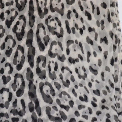 Dolce & Gabbana White/Black Silk Leopard Print Scarf/Shawl
