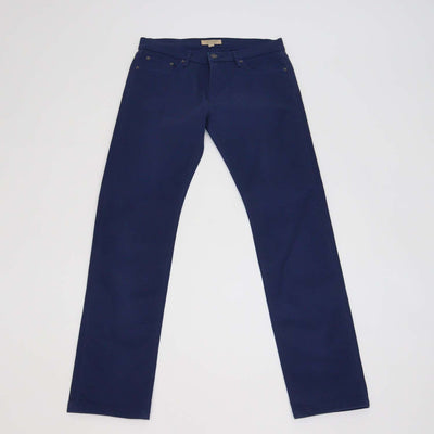 Burberry Dark Blue Cotton Slim Fit Pants