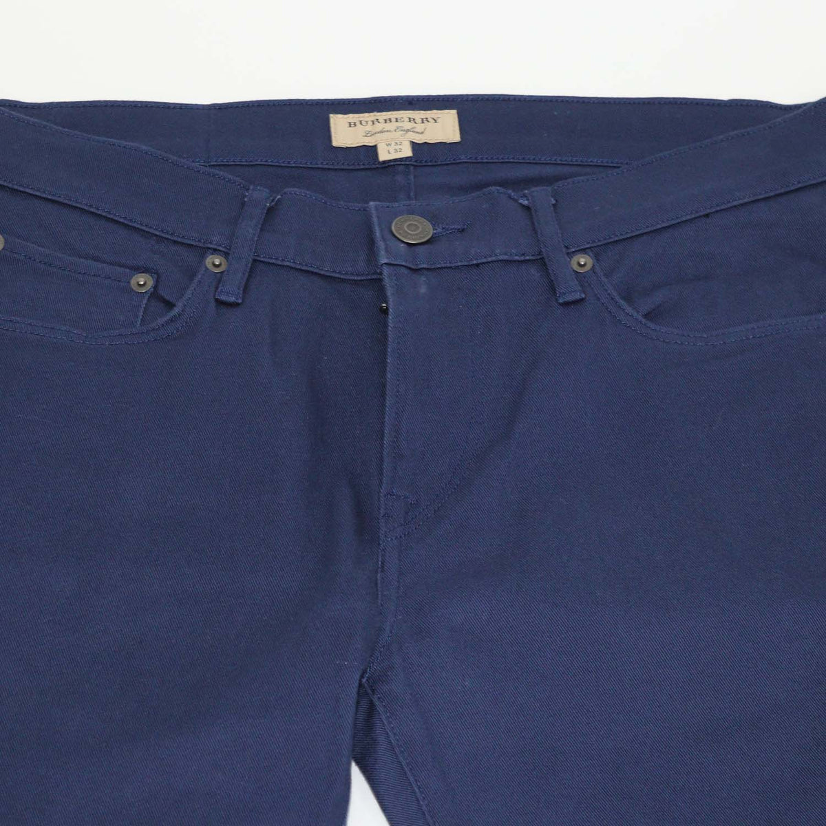Burberry Dark Blue Cotton Slim Fit Pants
