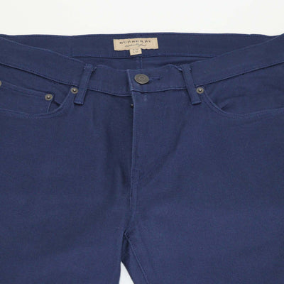 Burberry Dark Blue Cotton Slim Fit Pants