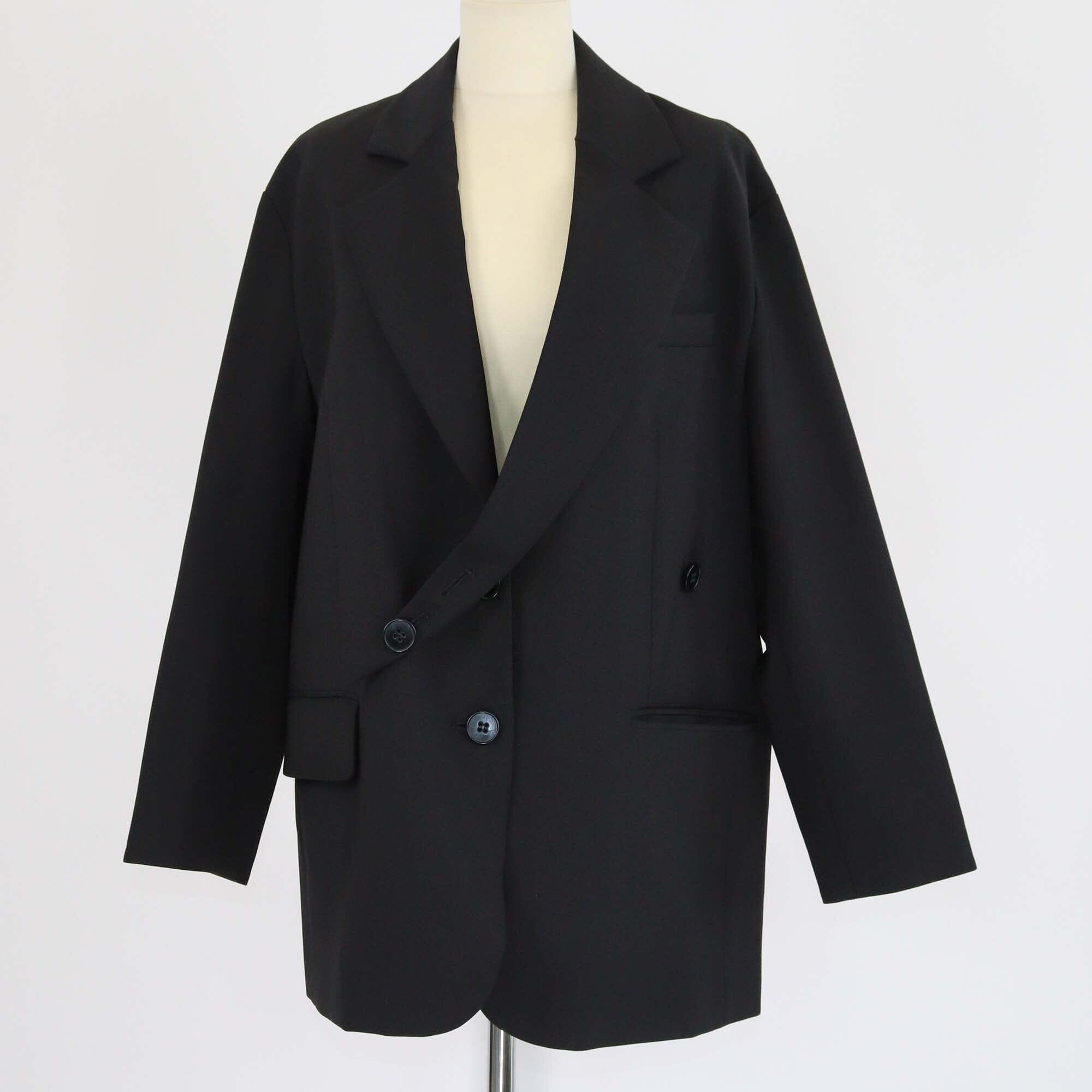 Tibi Black Twill Detached Lapel Liam Blazer Womens Tibi 